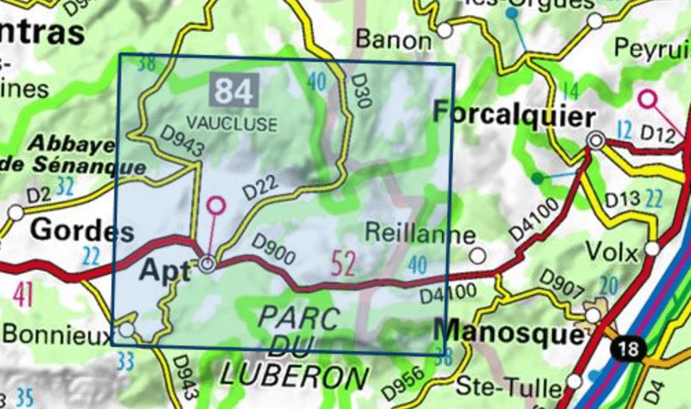 Carte TOP 25 n° 3242 OT - Apt & Parc Naturel Régional du Luberon | IGN carte de randonnée IGN