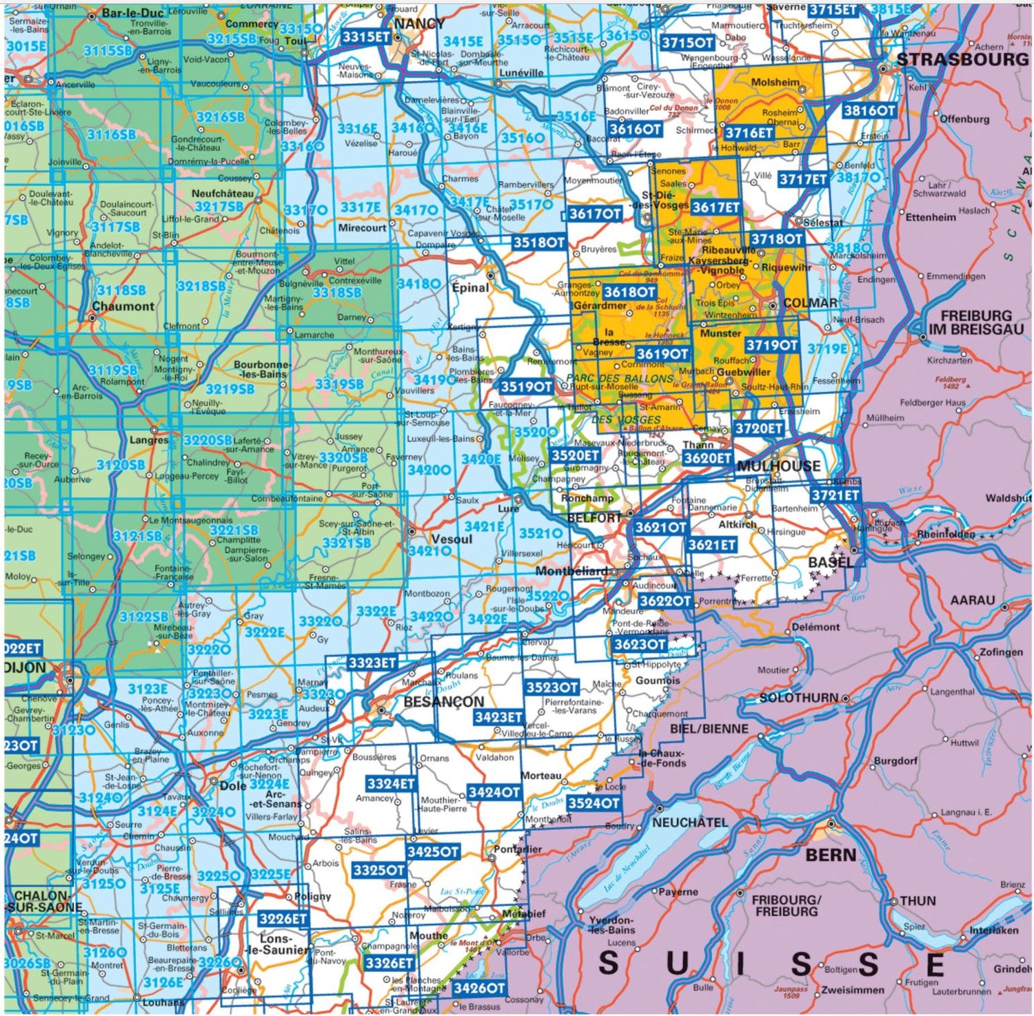 Carte TOP 25 n° 3315 ET - Nancy, Toul & Forêt de Haye | IGN carte de randonnée IGN