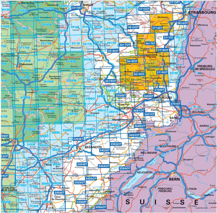 Carte TOP 25 n° 3315 ET- Nancy, Toul & Forêt de Haye | IGN carte pliée IGN 