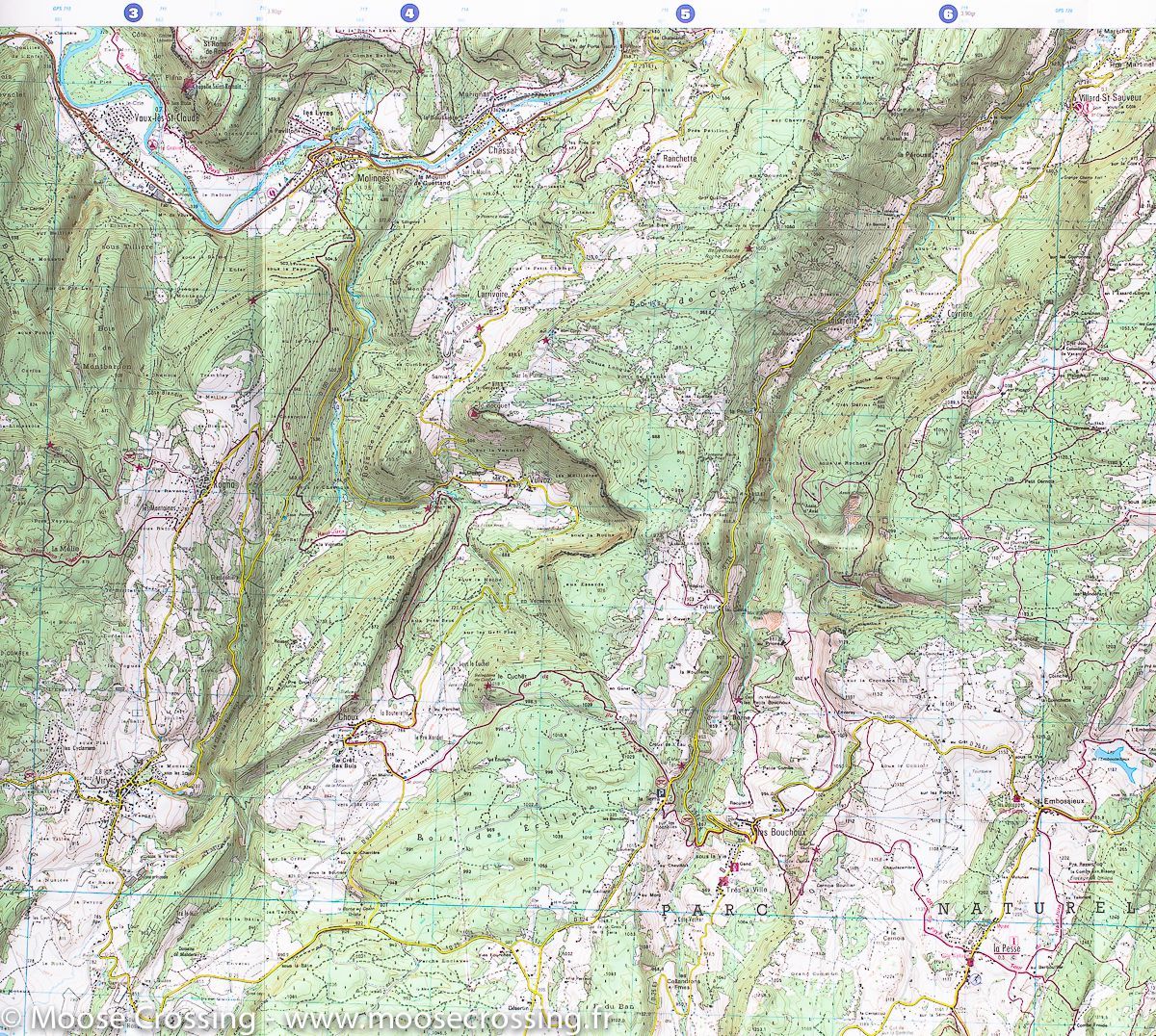 Carte TOP 25 n° 3328 OT - Crêt de la Neige, Oyonnax & Lélex (PNR du Haut Jura) | IGN carte de randonnée IGN