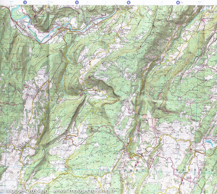Carte IGN TOP 25 n° 3328 OT - Crêt de la Neige, Oyonnax & Lélex (PNR du Haut Jura) - La Compagnie des Cartes