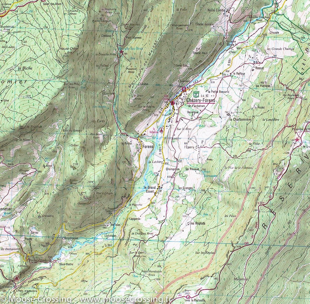 Carte IGN TOP 25 n° 3328 OT - Crêt de la Neige, Oyonnax & Lélex (PNR du Haut Jura) - La Compagnie des Cartes