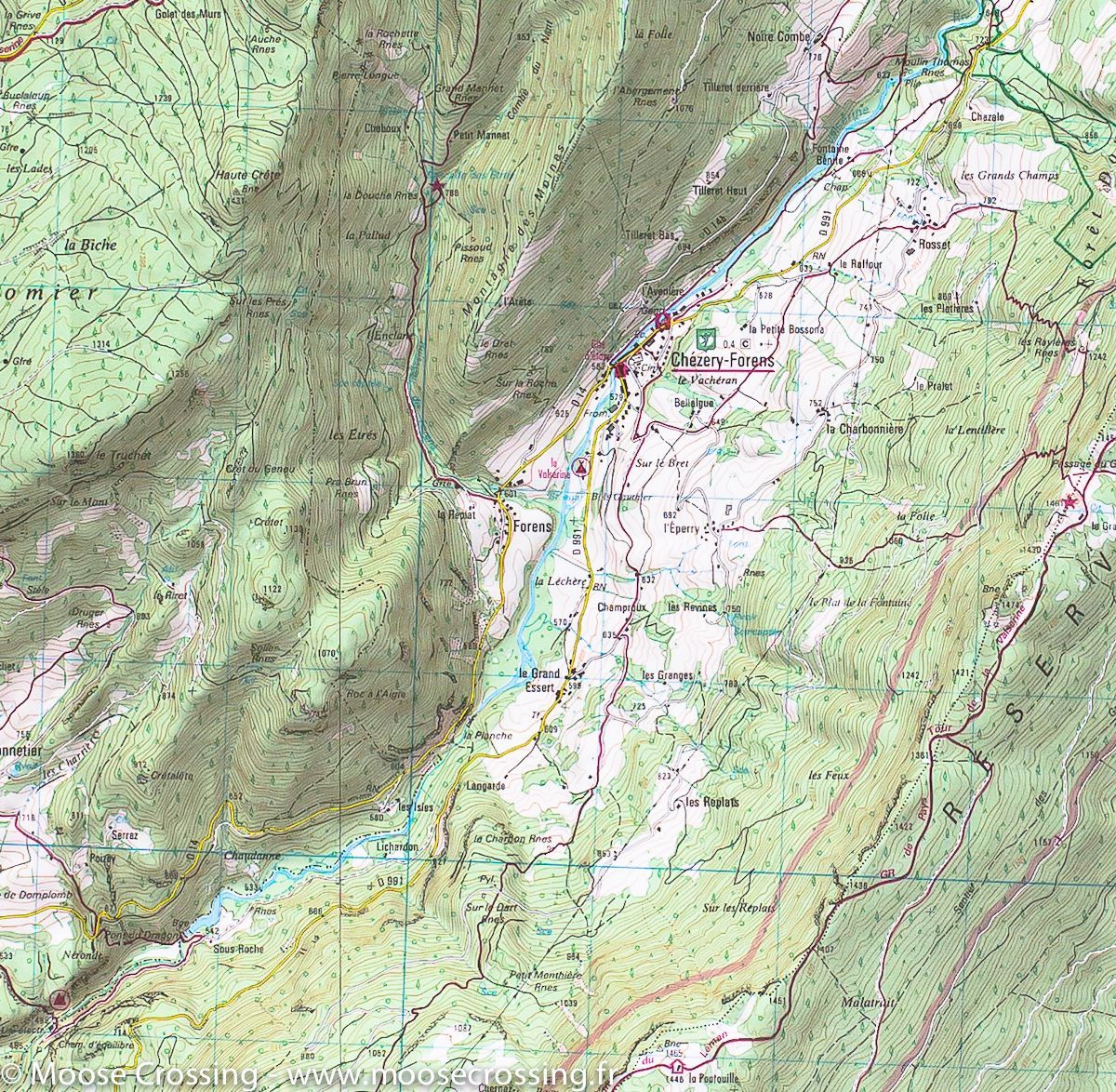 Carte TOP 25 n° 3328 OT - Crêt de la Neige, Oyonnax & Lélex (PNR du Haut Jura) | IGN carte de randonnée IGN