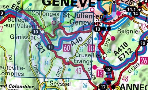 Carte TOP 25 n° 3330 OT - Bellegard-sur-Valserine, Grand Crêt d'eau (Alpes) | IGN carte pliée IGN 