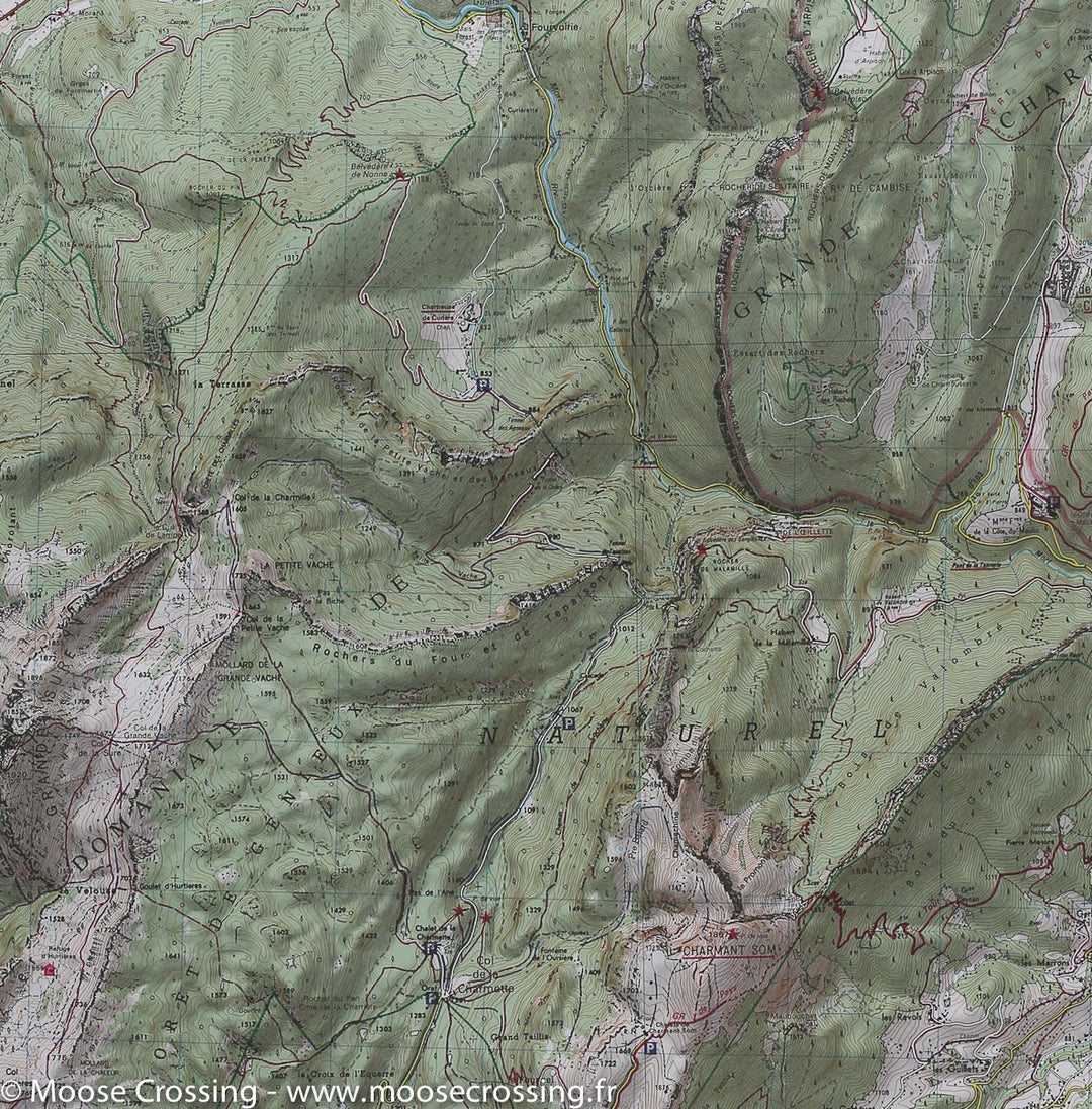 Carte TOP 25 n° 3334 OTR (résistante) - Massif de la Charteuse Sud (Alpes) | IGN carte pliée IGN 