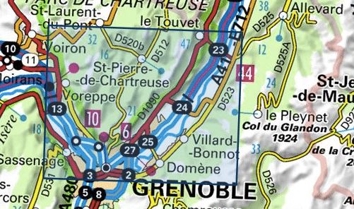 Carte TOP 25 n° 3334 OTR (résistante) - Massif de la Charteuse Sud (Alpes) | IGN carte pliée IGN 