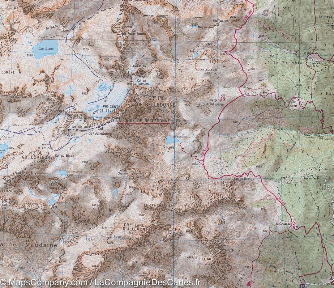 Carte TOP 25 n° 3335 ETR (résistante) - Bourg d'Oisans & l'Alpe d'Huez (Alpes) | IGN carte pliée IGN 