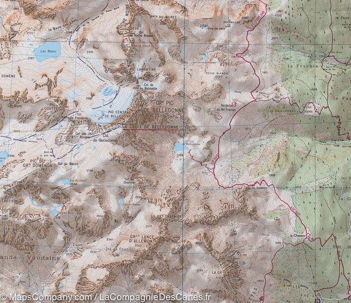 Carte TOP 25 n° 3335 ETR (résistante) - Bourg d'Oisans & l'Alpe d'Huez (Alpes) | IGN carte pliée IGN 