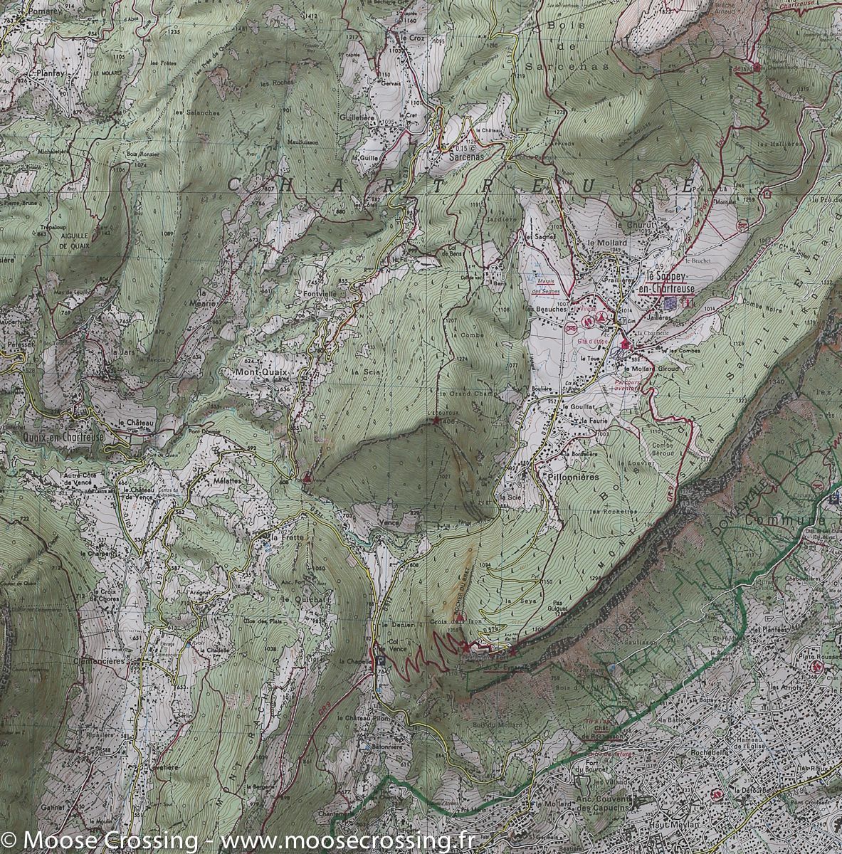Carte TOP 25 n° 3335 OTR (résistante) - Grenoble, Chamrousse, Belledonne | IGN carte de randonnée IGN