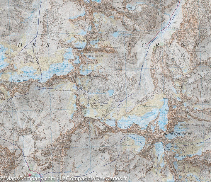 Carte IGN TOP 25 n° 3336 ETR (résistante) - Les Deux Alpes, Olan, Muzelle (PN des Ecrins, Alpes) - La Compagnie des Cartes