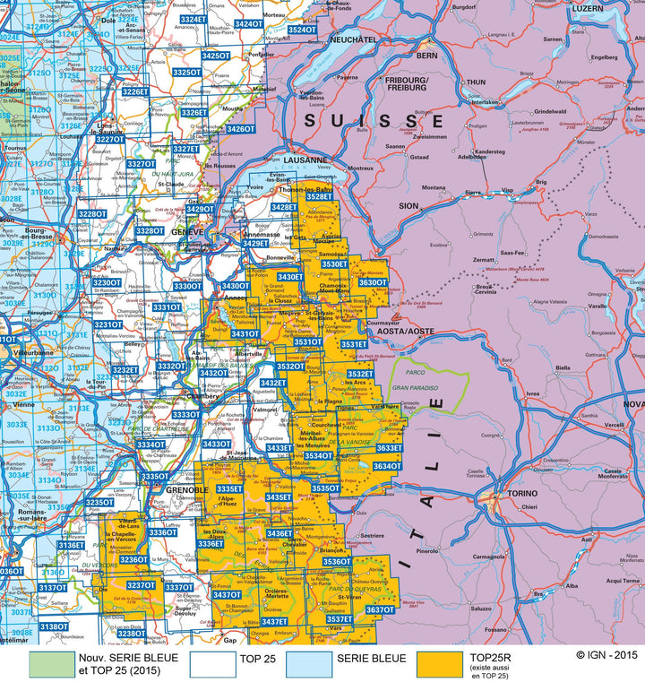 Carte TOP 25 n° 3338 OT - Serres, Veynes & Haut Buëch (Alpes) | IGN carte pliée IGN 