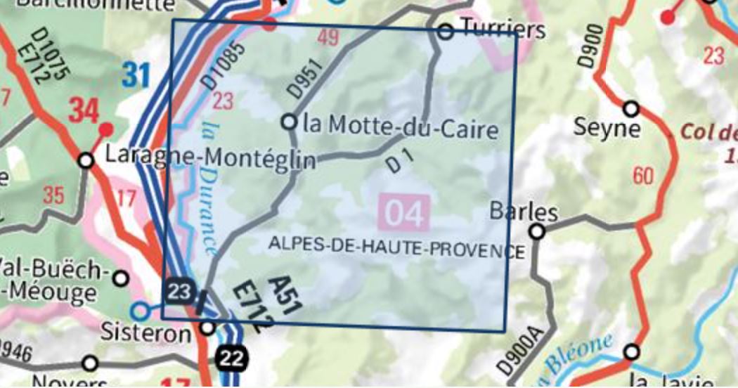 Carte TOP 25 n° 3339 ET - La Motte du Caire & Vallée du Sasse (Alpes) | IGN carte de randonnée IGN