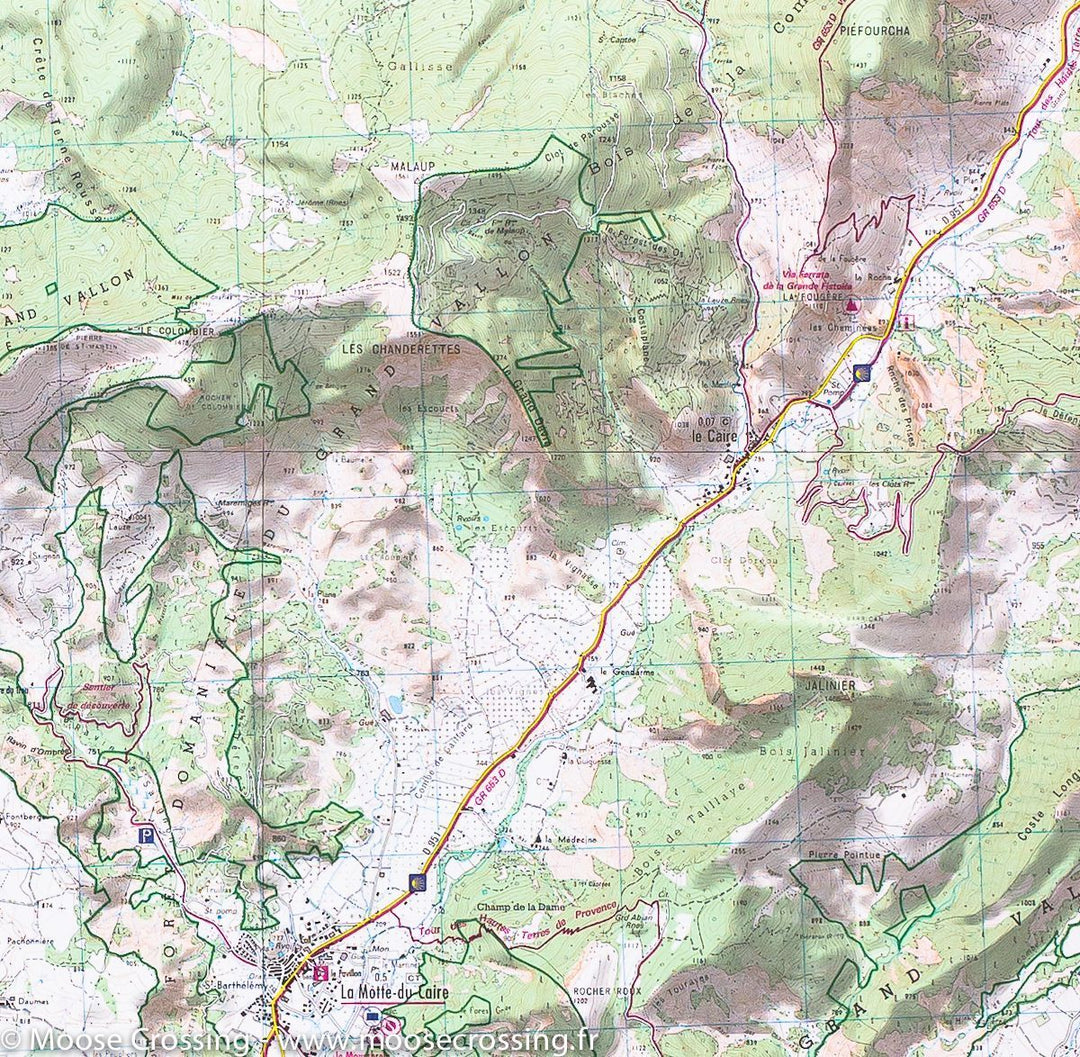 Carte IGN TOP 25 n° 3339 ET -La Motte du Caire & Vallée du Sasse (Alpes) - La Compagnie des Cartes
