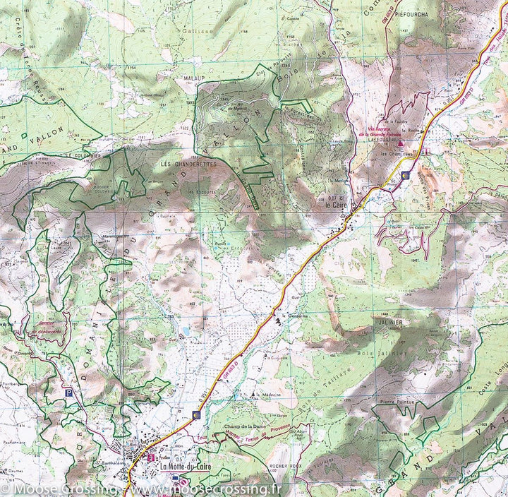 Carte IGN TOP 25 n° 3339 ET -La Motte du Caire & Vallée du Sasse (Alpes) - La Compagnie des Cartes