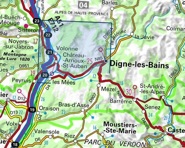Carte TOP 25 n° 3340 ET - Digne les Bains, Sisteron & Les Mées (Alpes) | IGN carte pliée IGN 