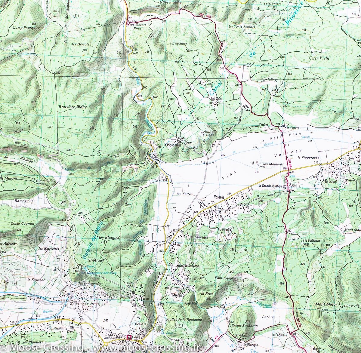 Carte TOP 25 n° 3343 OT - Gréoux-les-Bains & Rians (PNR du Verdon) | IGN carte de randonnée IGN