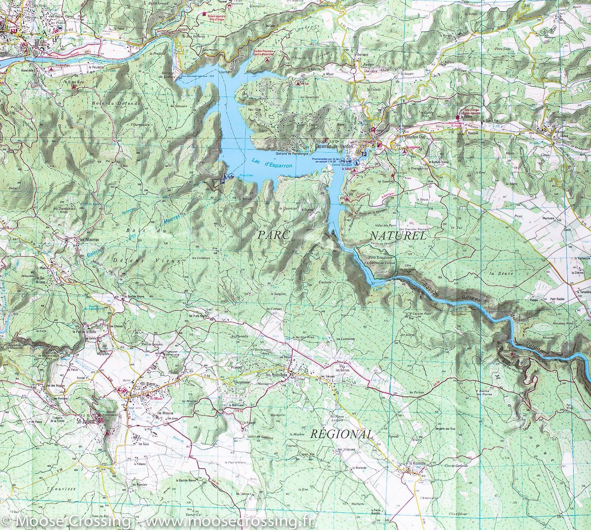Carte TOP 25 n° 3343 OT - Gréoux-les-Bains & Rians (PNR du Verdon) | IGN carte de randonnée IGN