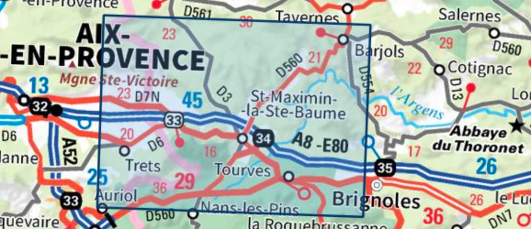 Carte TOP 25 n° 3344 OT - Saint-Maximin-la-Sainte-Baume | IGN carte pliée IGN 