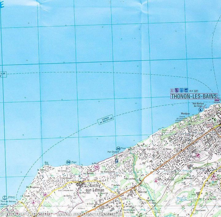 Carte TOP 25 n° 3428 ET - Thonon, Evian & lac Léman (Alpes) | IGN carte pliée IGN 