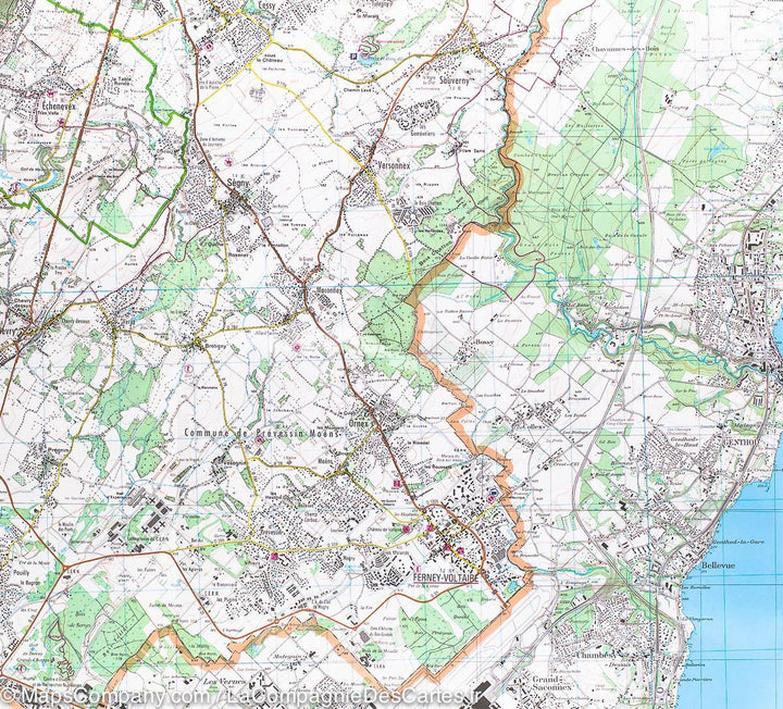 Carte IGN TOP 25 n° 3429 OT – Genève, Anemasse & lac Léman (Alpes) - La Compagnie des Cartes