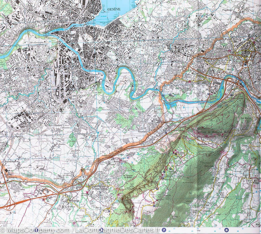 Carte IGN TOP 25 n° 3429 OT – Genève, Anemasse & lac Léman (Alpes) - La Compagnie des Cartes