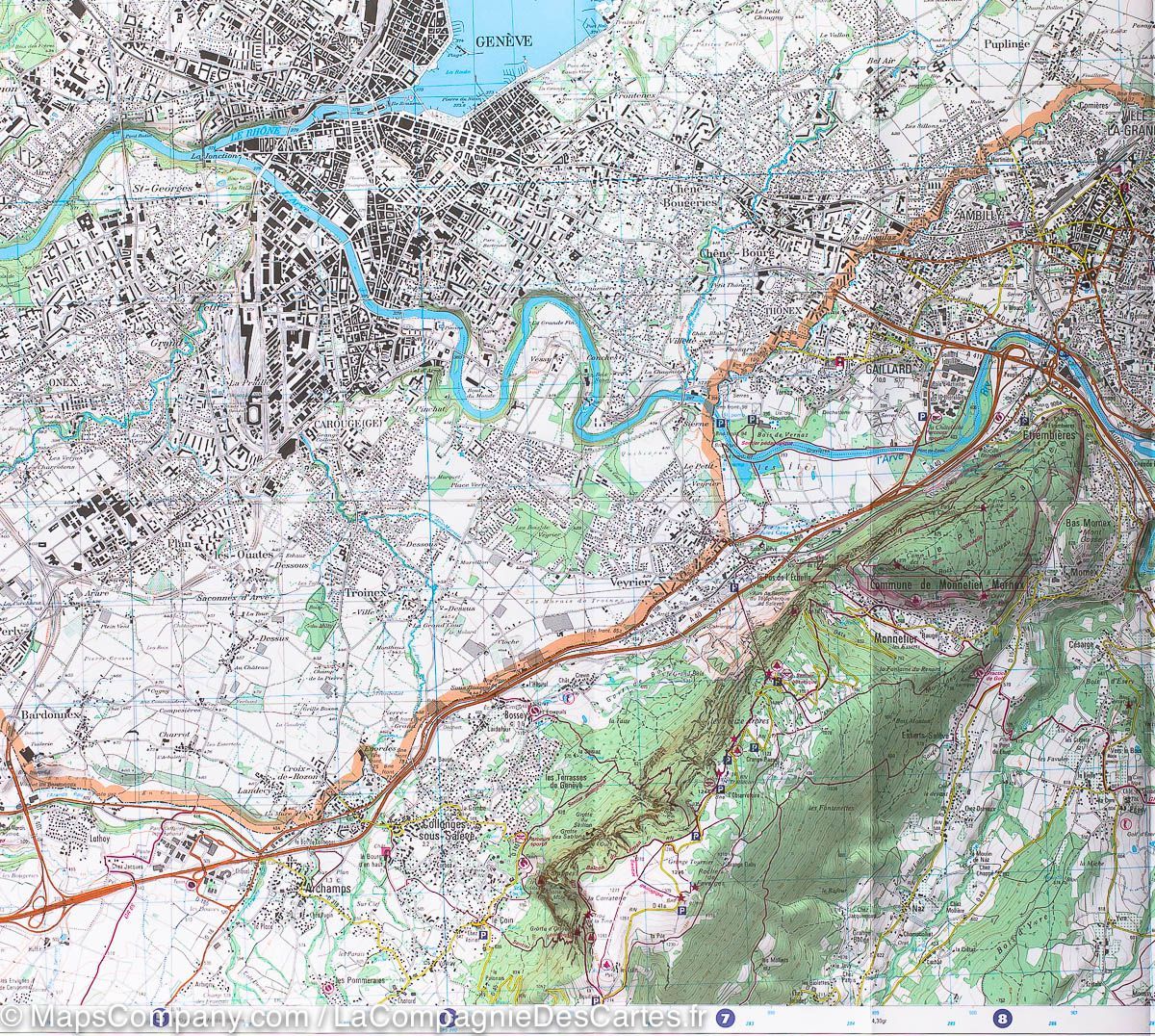 Carte TOP 25 n° 3429 OT - Genève, Anemasse & lac Léman (Alpes) | IGN carte de randonnée IGN