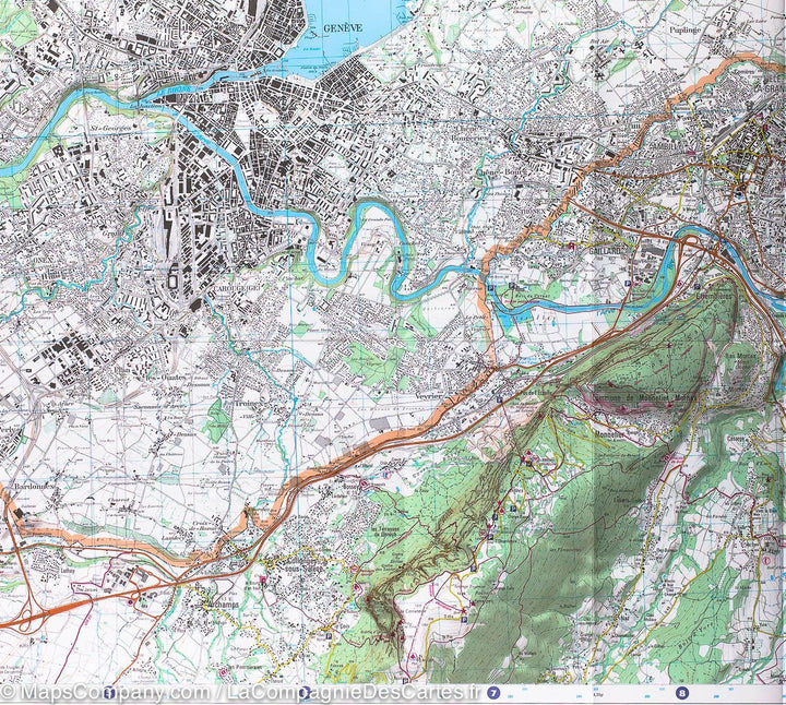 Carte IGN TOP 25 n° 3429 OT – Genève, Anemasse & lac Léman (Alpes) - La Compagnie des Cartes