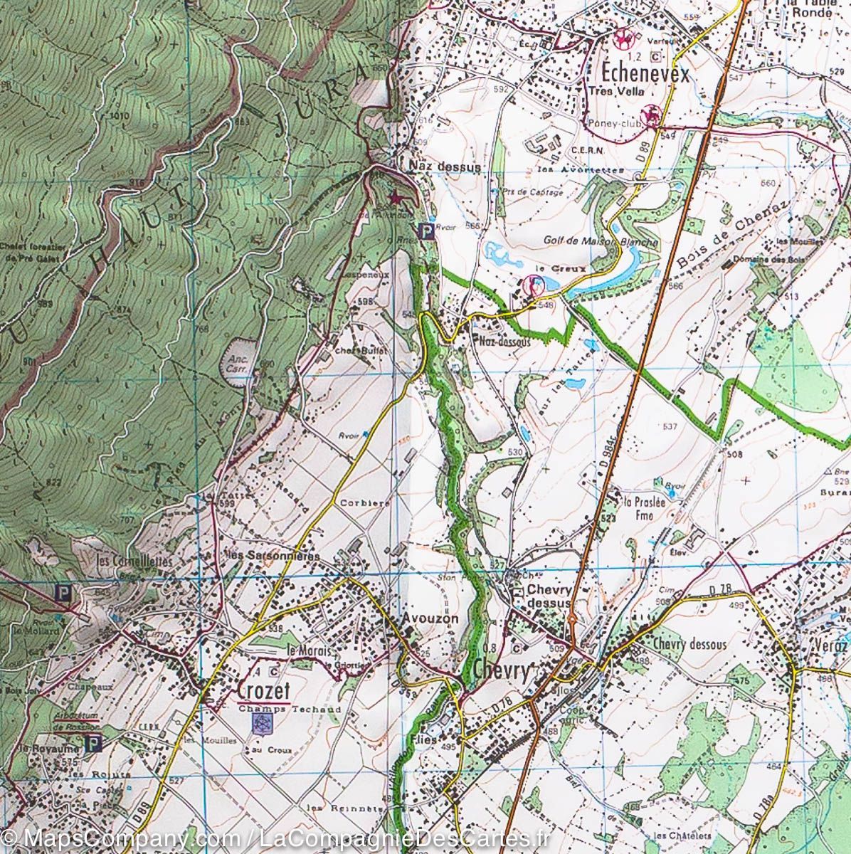 Carte TOP 25 n° 3429 OT - Genève, Anemasse & lac Léman (Alpes) | IGN carte de randonnée IGN