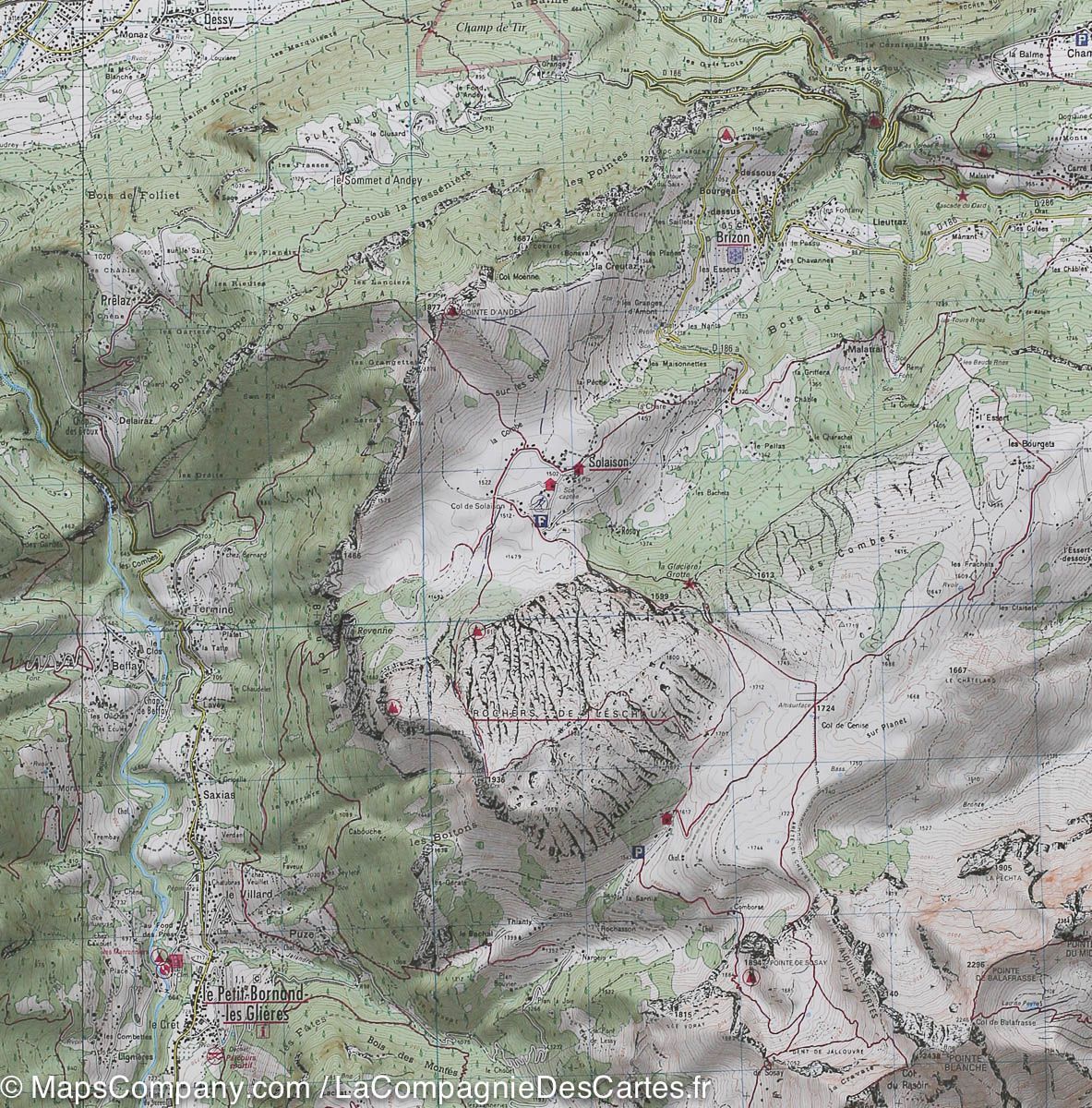 Carte TOP 25 n° 3430 ETR (résistante) - La Clusaz & Grand-Bornand (Alpes) | IGN carte de randonnée IGN