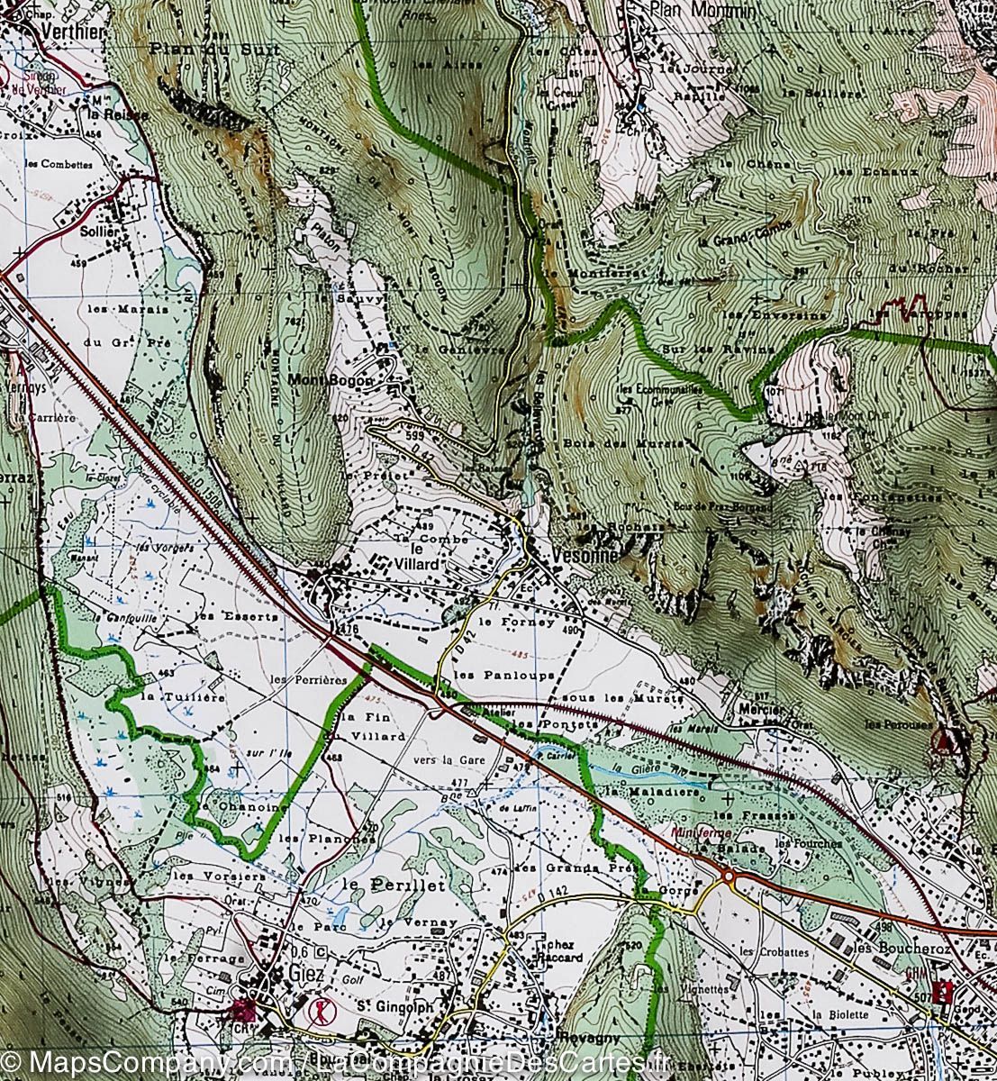 Carte TOP 25 n° 3431 OTR (résistante) - Lac d'Annecy (Alpes) | IGN carte de randonnée IGN