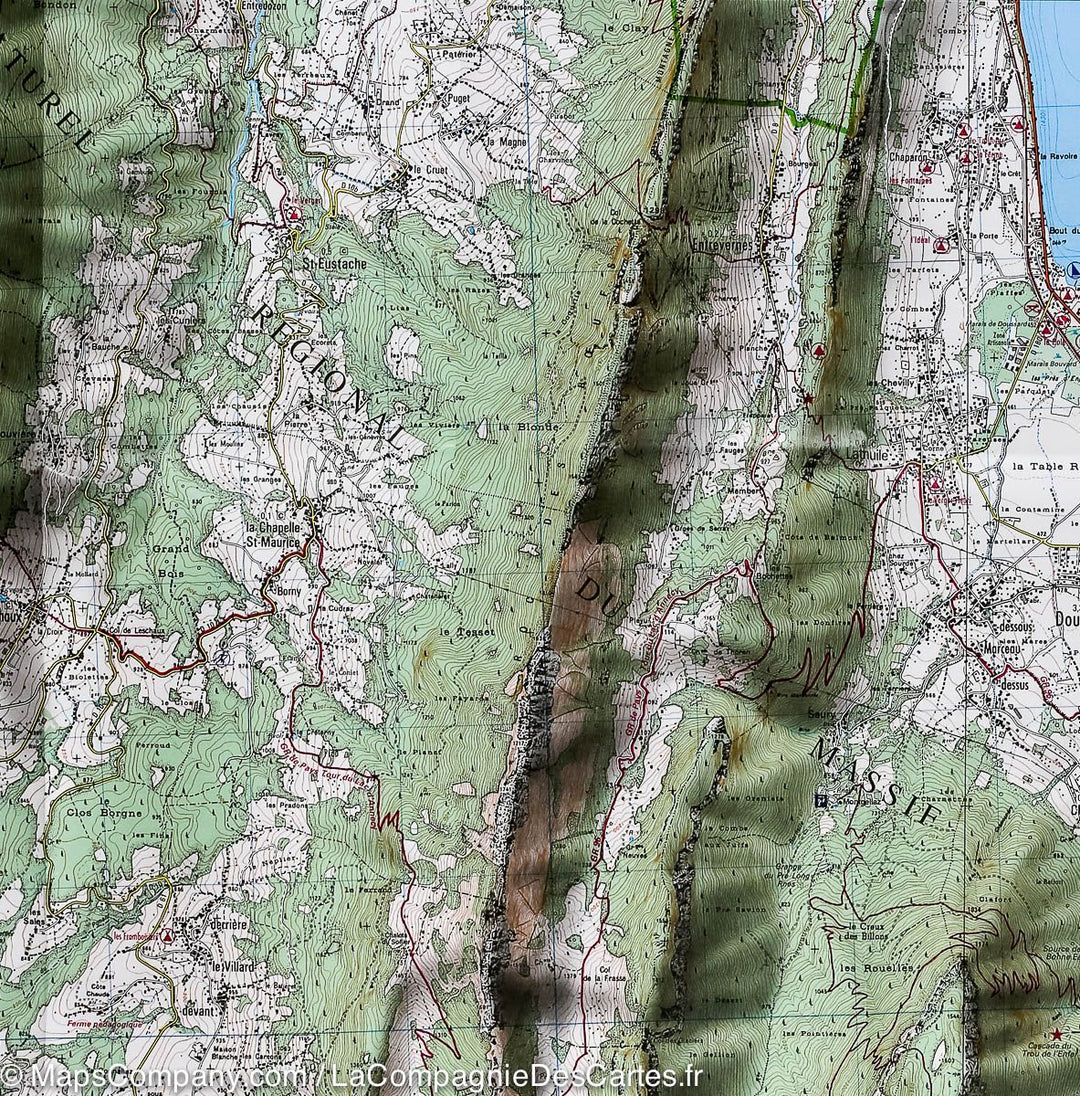 Carte TOP 25 n° 3431 OTR (résistante) - Lac d'Annecy (Alpes) | IGN carte pliée IGN 