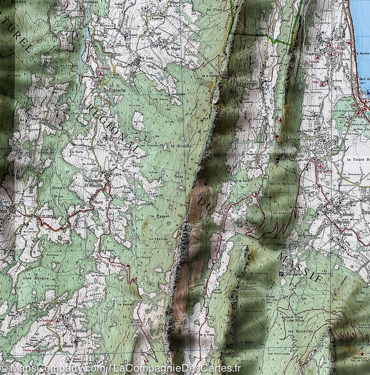 Carte TOP 25 n° 3431 OTR (résistante) - Lac d'Annecy (Alpes) | IGN carte pliée IGN 
