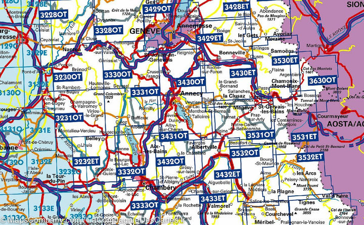 Carte TOP 25 n° 3431 OTR (résistante) - Lac d'Annecy (Alpes) | IGN carte pliée IGN 