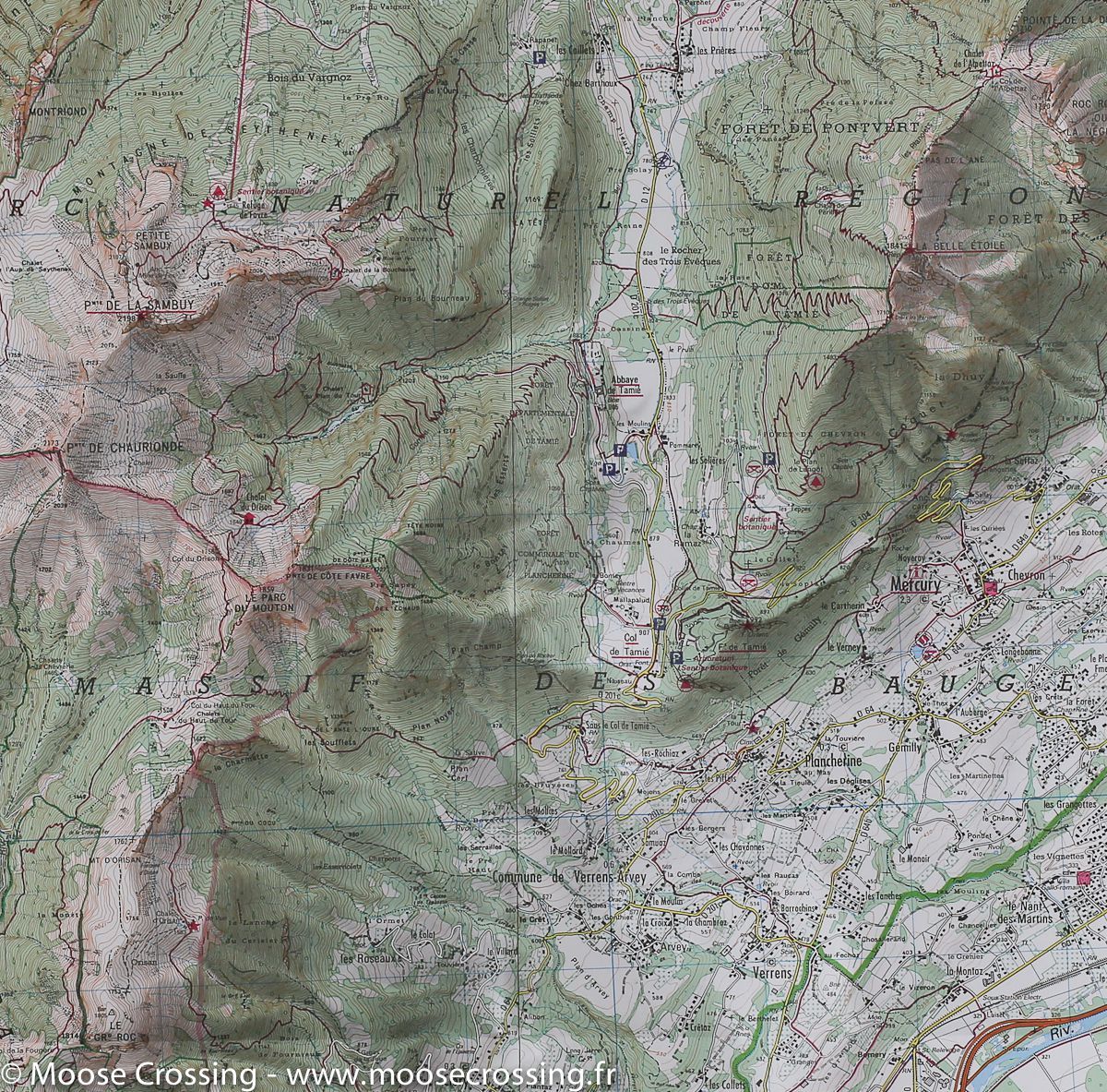 Carte TOP 25 n° 3432 ET - Albertville (Alpes) | IGN carte de randonnée IGN