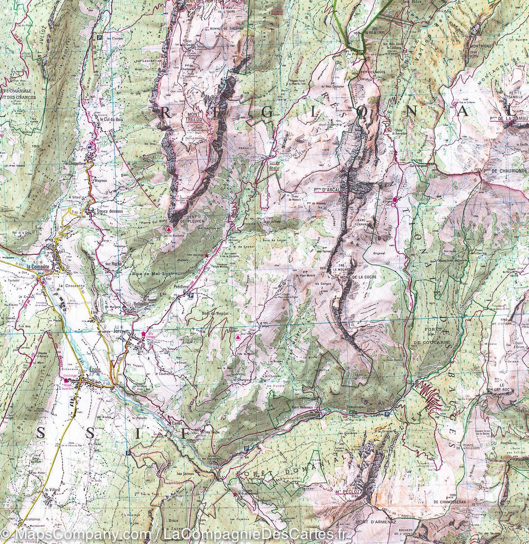 Carte TOP 25 n° 3432 OT - Massif des Bauges (Alpes) | IGN carte pliée IGN 