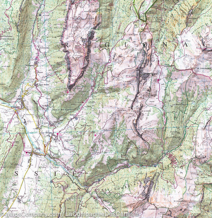 Carte TOP 25 n° 3432 OT - Massif des Bauges (Alpes) | IGN carte pliée IGN 