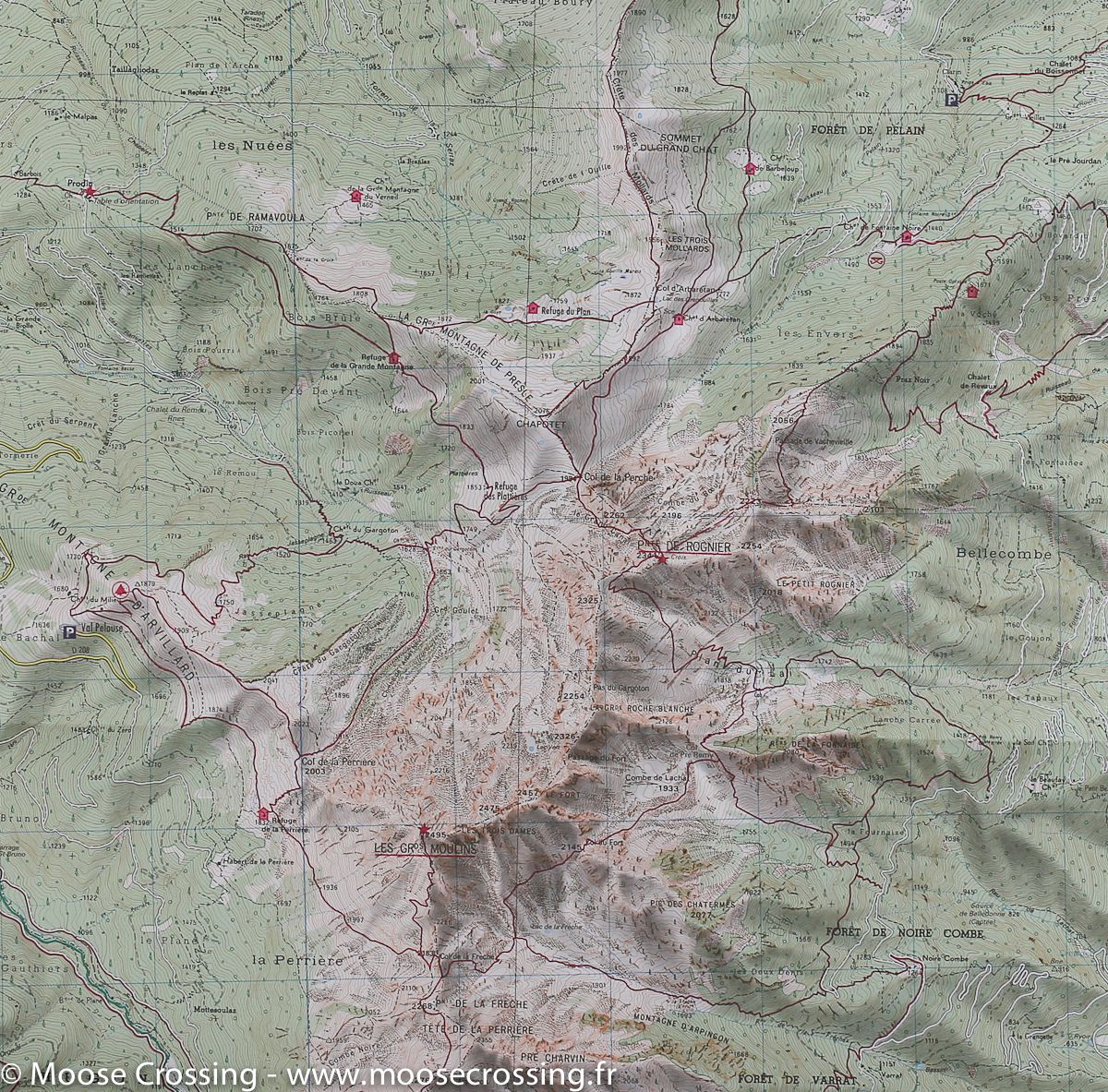 Carte TOP 25 n° 3433 OT - Allevard, Massif de Belledonne Nord (Alpes) | IGN carte de randonnée IGN