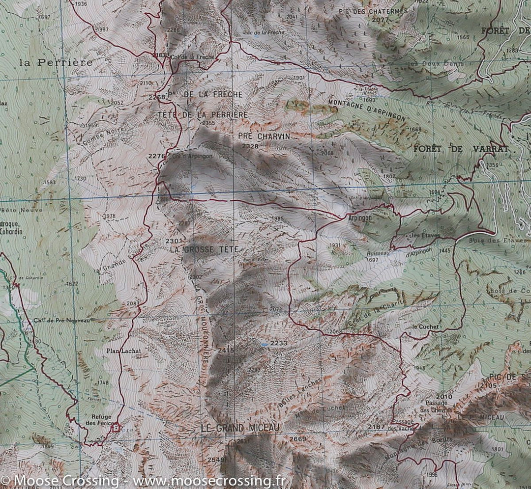 Carte TOP 25 n° 3433 OT - Allevard (Massif de Belledonne Nord, Alpes) | IGN carte pliée IGN 