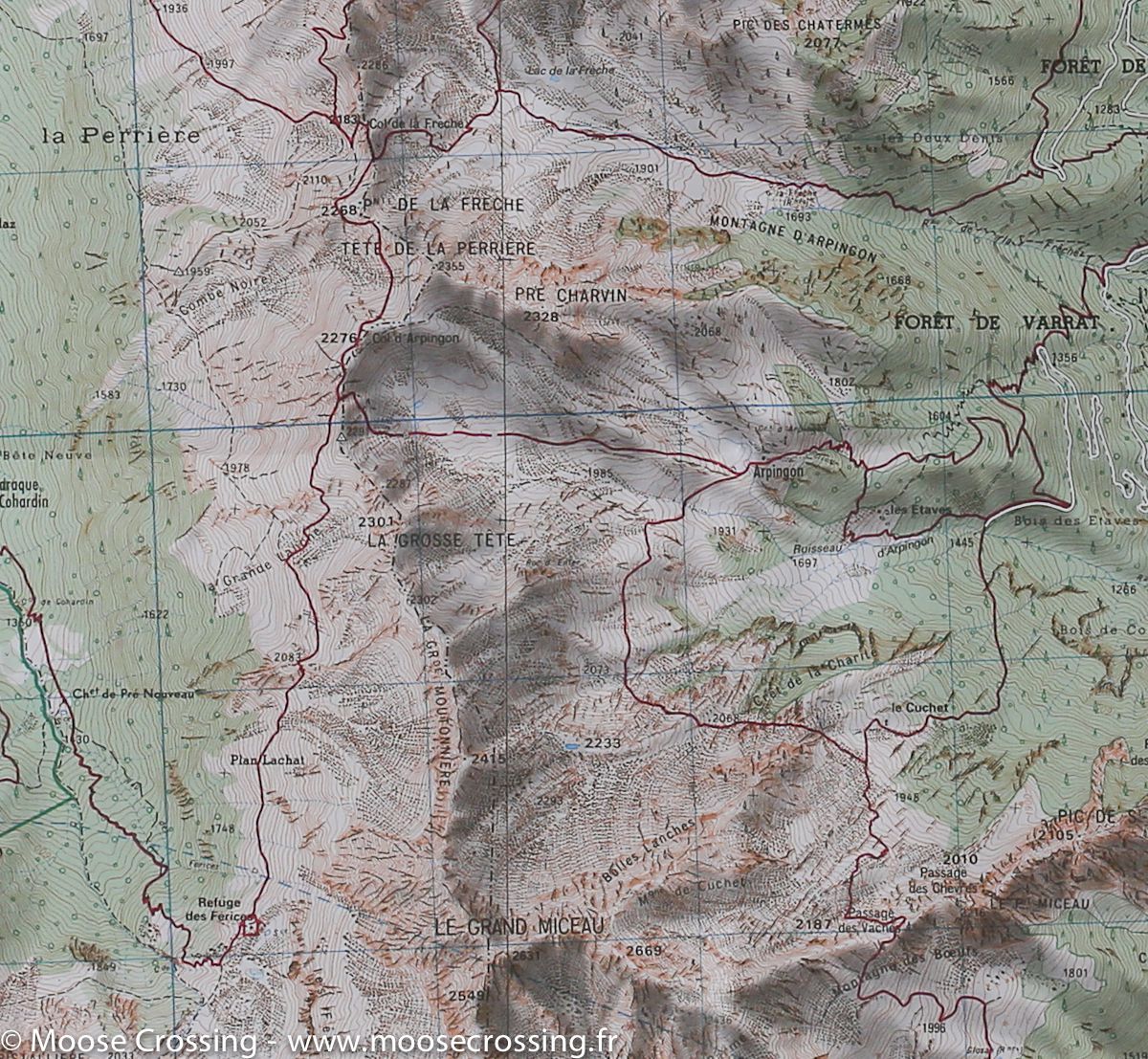 Carte TOP 25 n° 3433 OT - Allevard, Massif de Belledonne Nord (Alpes) | IGN carte de randonnée IGN