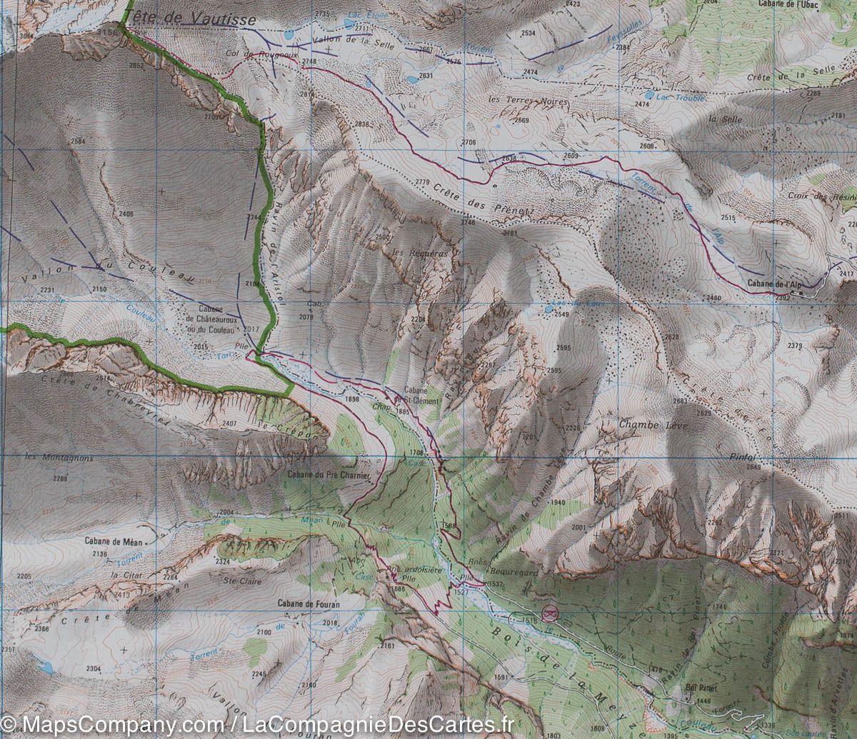 Carte TOP 25 n° 3437 ETR (Résistante) - Orcières-Merlette (PN des Ecrins, Alpes) | IGN carte de randonnée IGN