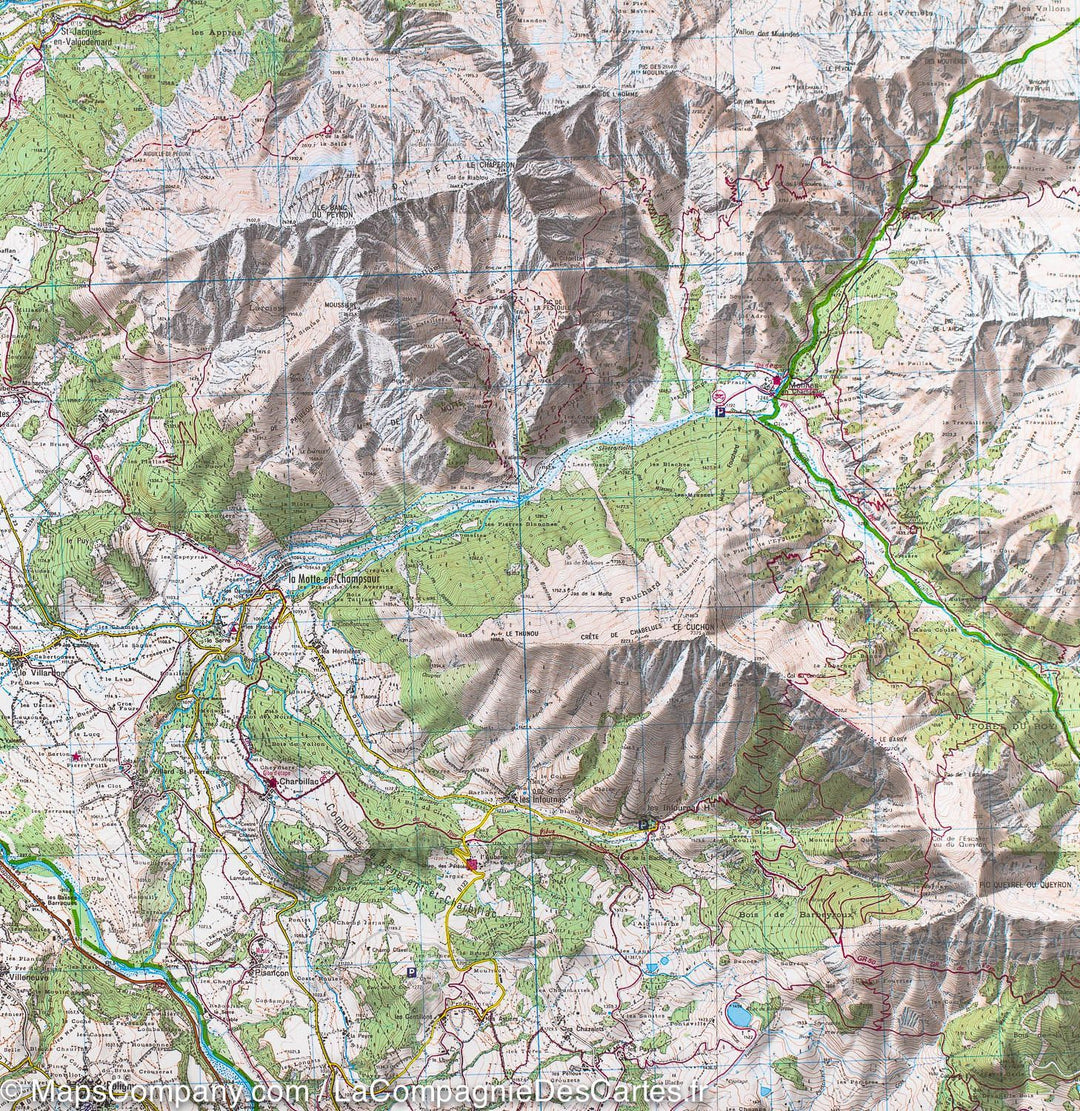 Carte IGN TOP 25 n° 3437 OTR (Résistante) - Champsaur, Vieux Chaillol (PN des Ecrins, Alpes) - La Compagnie des Cartes