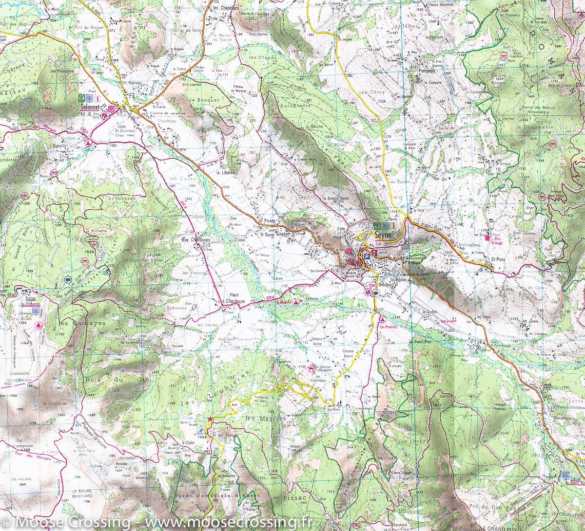 Carte TOP 25 n° 3439 ET - Seyne, Chabanon, Grand Puy (Alpes) | IGN carte de randonnée IGN