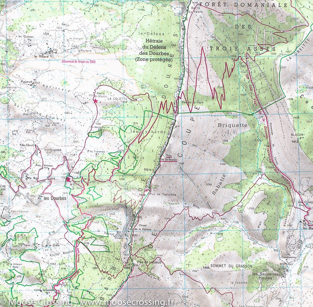 Carte TOP 25 n° 3440 ET - Digne-les-Bains, la Javie & Vallée de la Bléone (Alpes) | IGN carte pliée IGN 