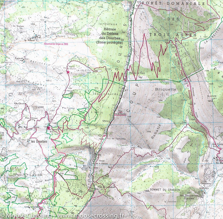 Carte TOP 25 n° 3440 ET - Digne-les-Bains, la Javie & Vallée de la Bléone (Alpes) | IGN carte pliée IGN 