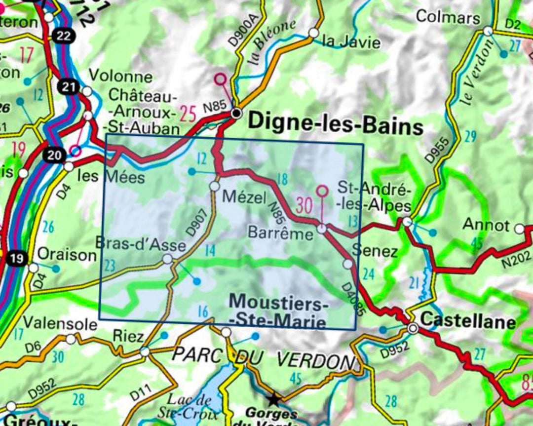 Carte TOP 25 n° 3441 OT - Barrême & Vallée de l'Asse & PNR du Verdon | IGN carte pliée IGN 