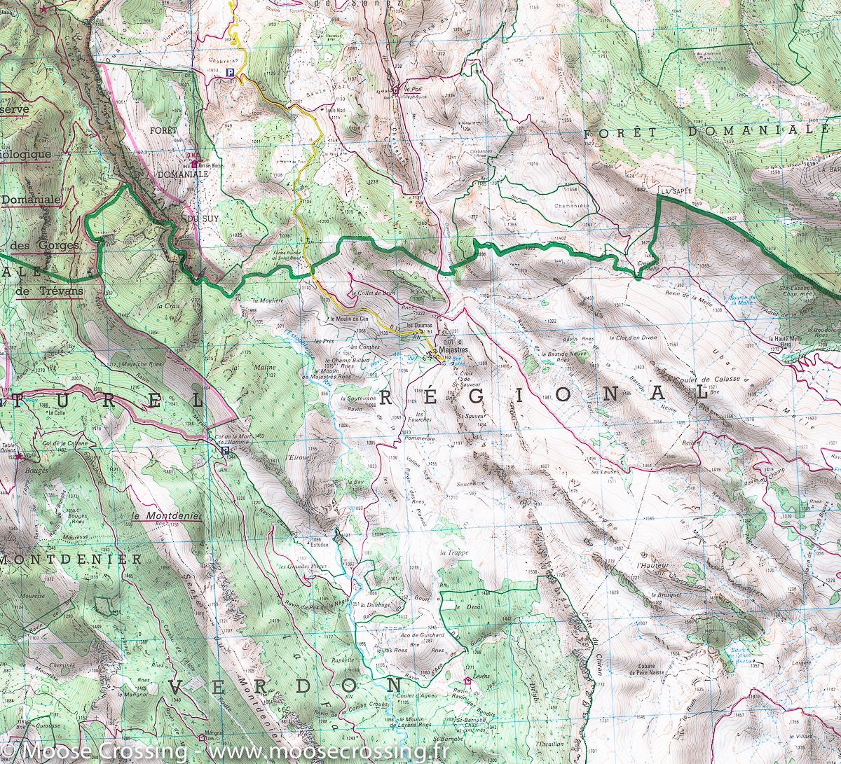 Carte TOP 25 n° 3441 OT - Barrême & Vallée de l'Asse & PNR du Verdon | IGN carte de randonnée IGN
