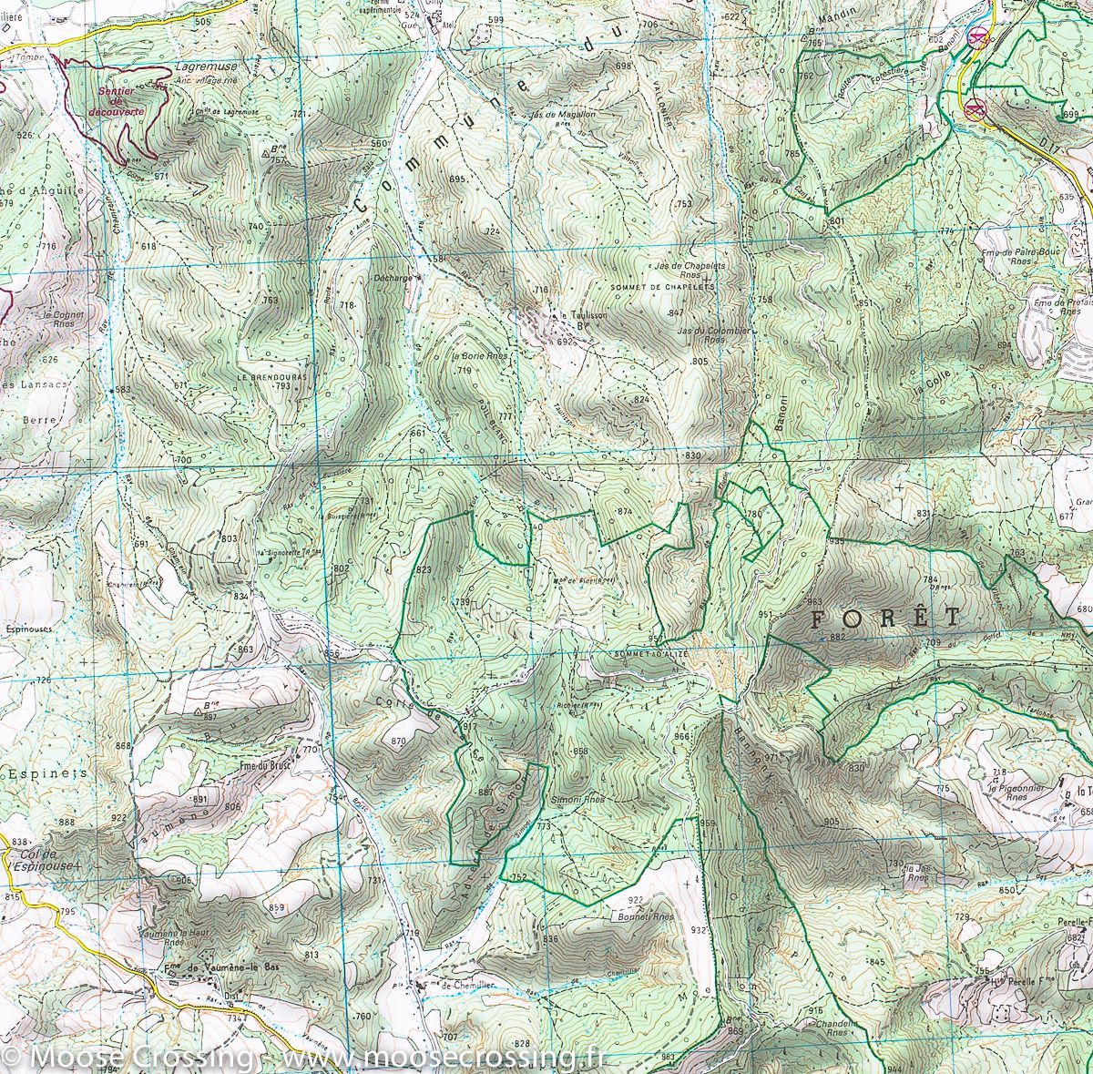 Carte TOP 25 n° 3441 OT - Barrême & Vallée de l'Asse & PNR du Verdon | IGN carte de randonnée IGN