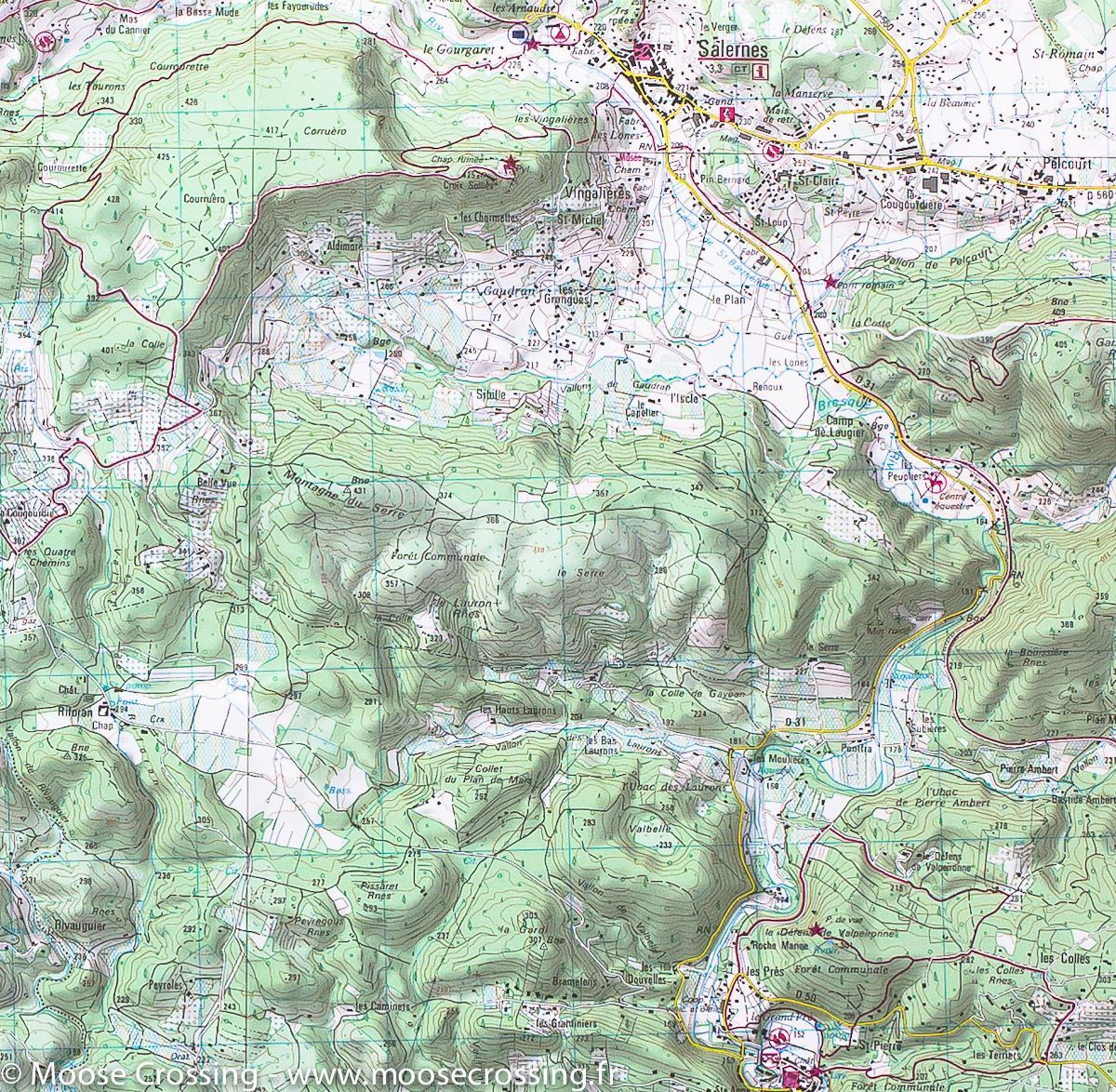 Carte TOP 25 n° 3443 OT - Aups & Salernes | IGN carte de randonnée IGN