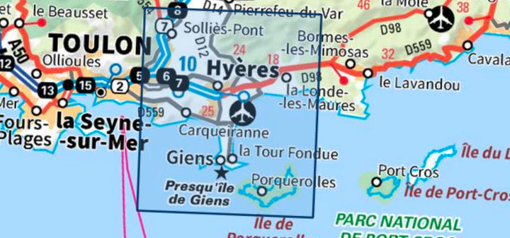 Carte TOP 25 n° 3446 OT - Hyères, Ile de Porquerolles | IGN carte pliée IGN 