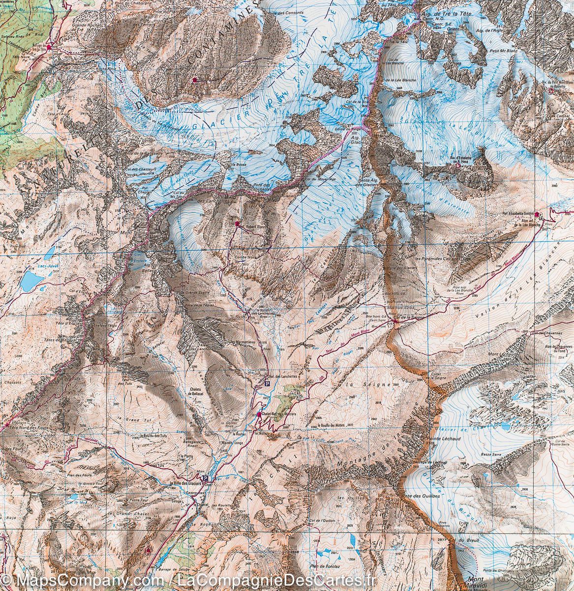 Carte TOP 25 n° 3531 ETR (résistante) - St Gervais & Massif du Mont Blanc | IGN carte de randonnée IGN